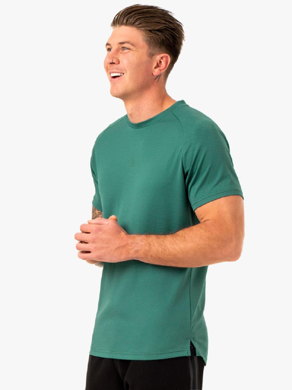 Green Men's Ryderwear Enhance T-Shirt Top | DF9057095