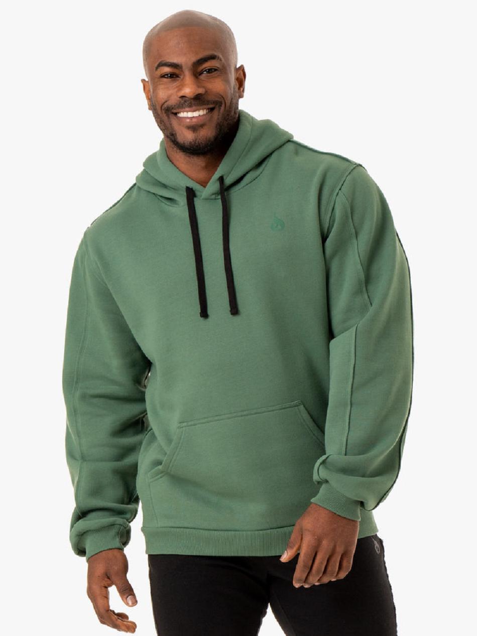 Green Men\'s Ryderwear Force Pullover Hoodie Active Lounge | 93FE10759