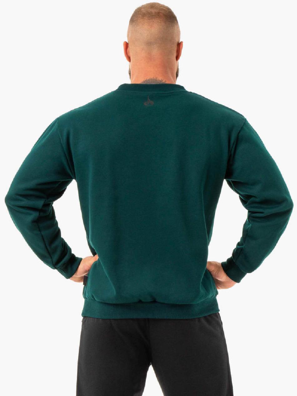 Green Men's Ryderwear Force Pullover Sweaters | SF9080535