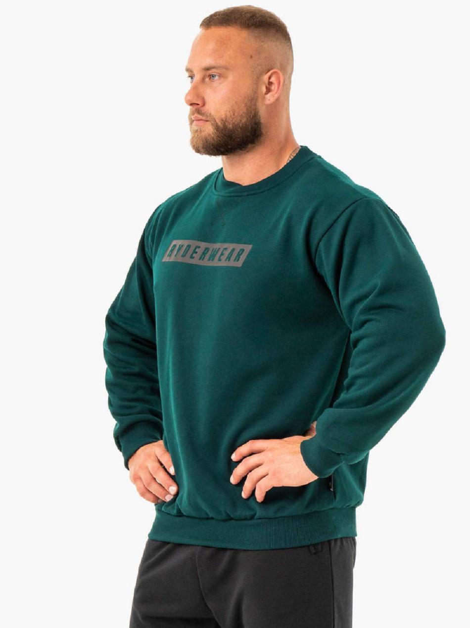 Green Men's Ryderwear Force Pullover Sweaters | SF9080535