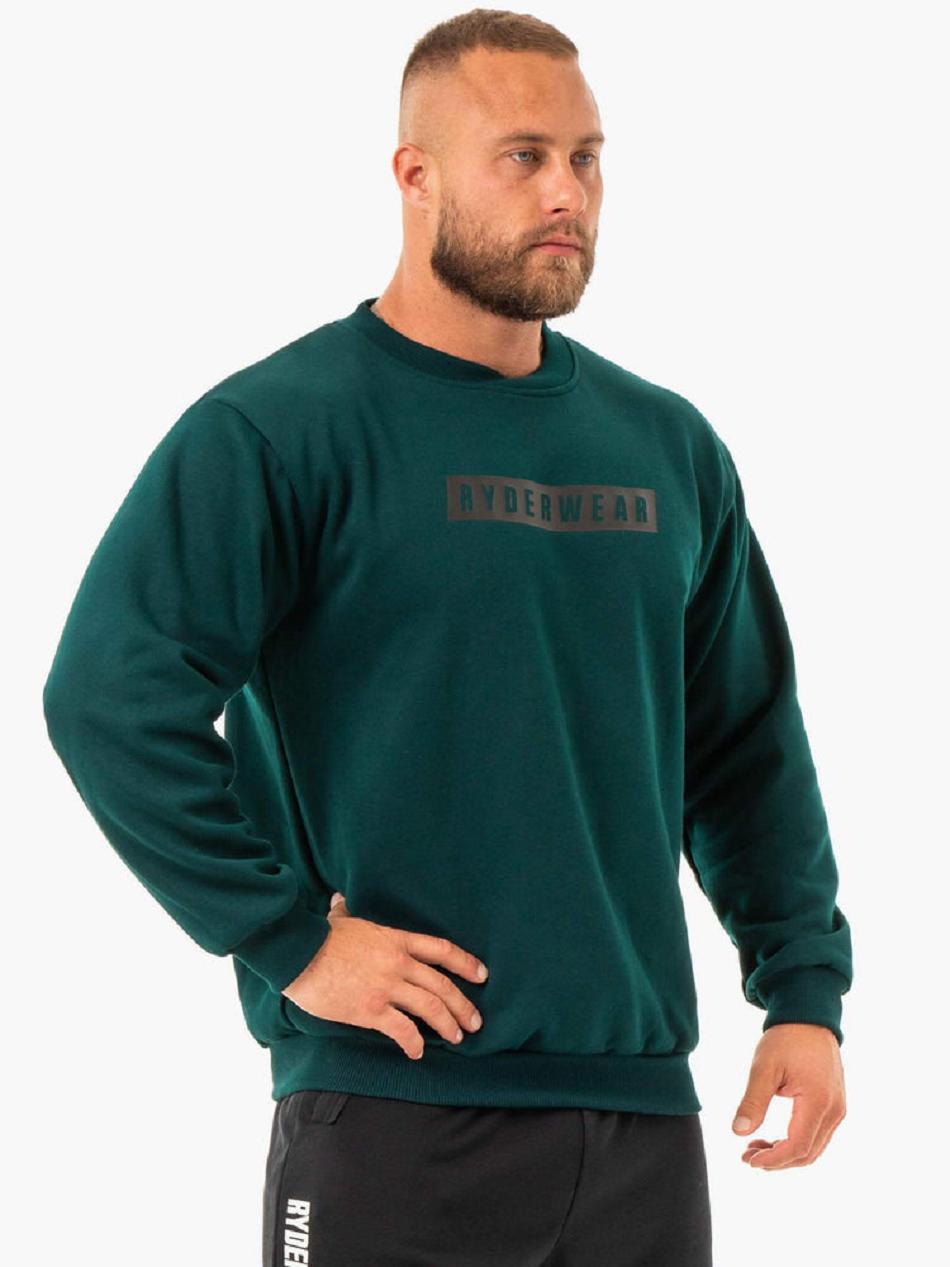 Green Men's Ryderwear Force Pullover Sweaters | SF9080535