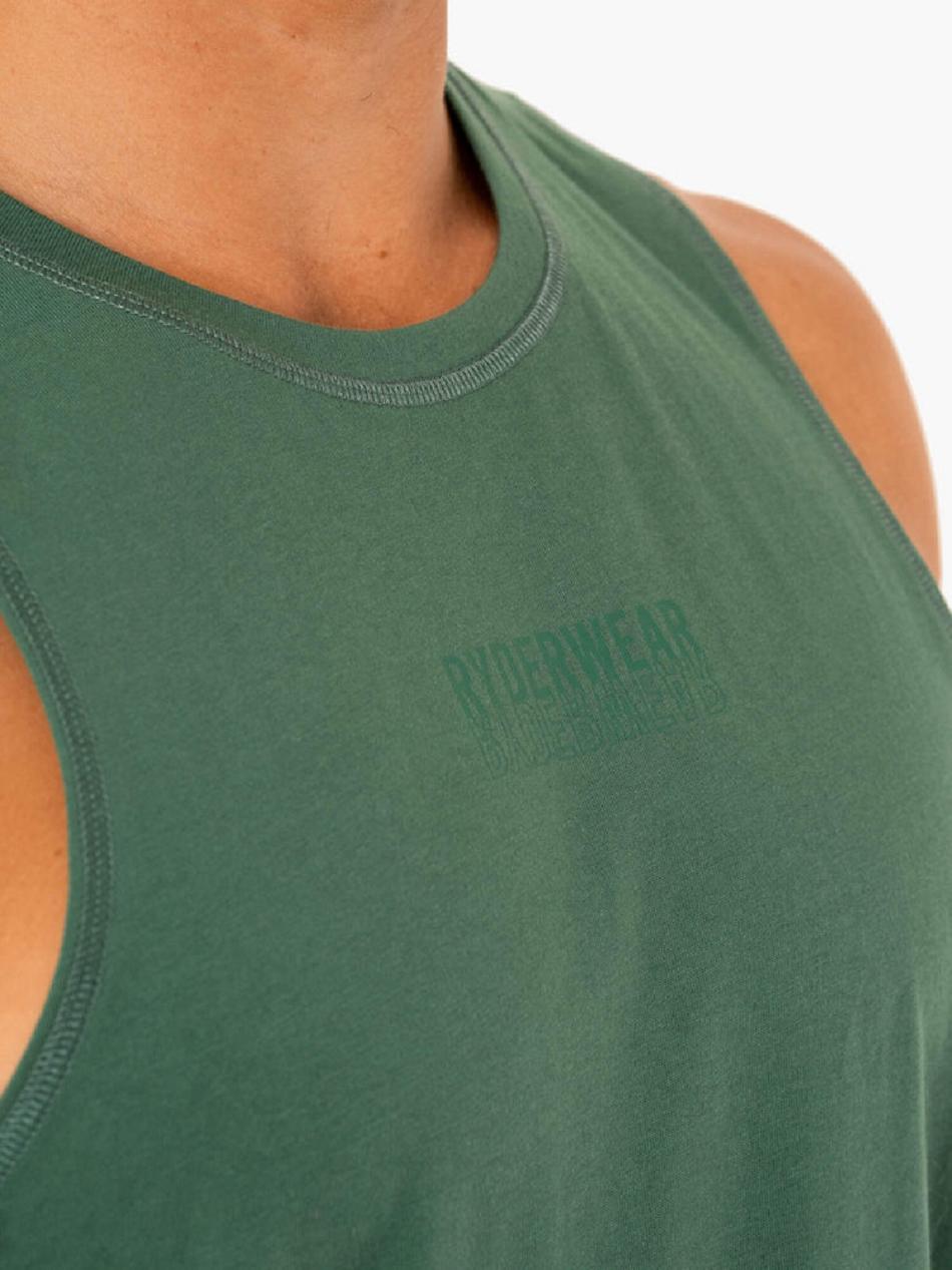 Green Men's Ryderwear Limitless Baller Tanks | MT8086293