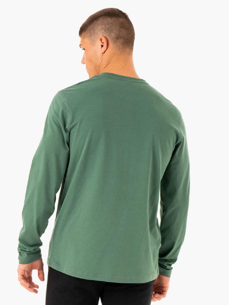 Green Men's Ryderwear Limitless Long Sleeve T-Shirt Active Lounge | MT9377957