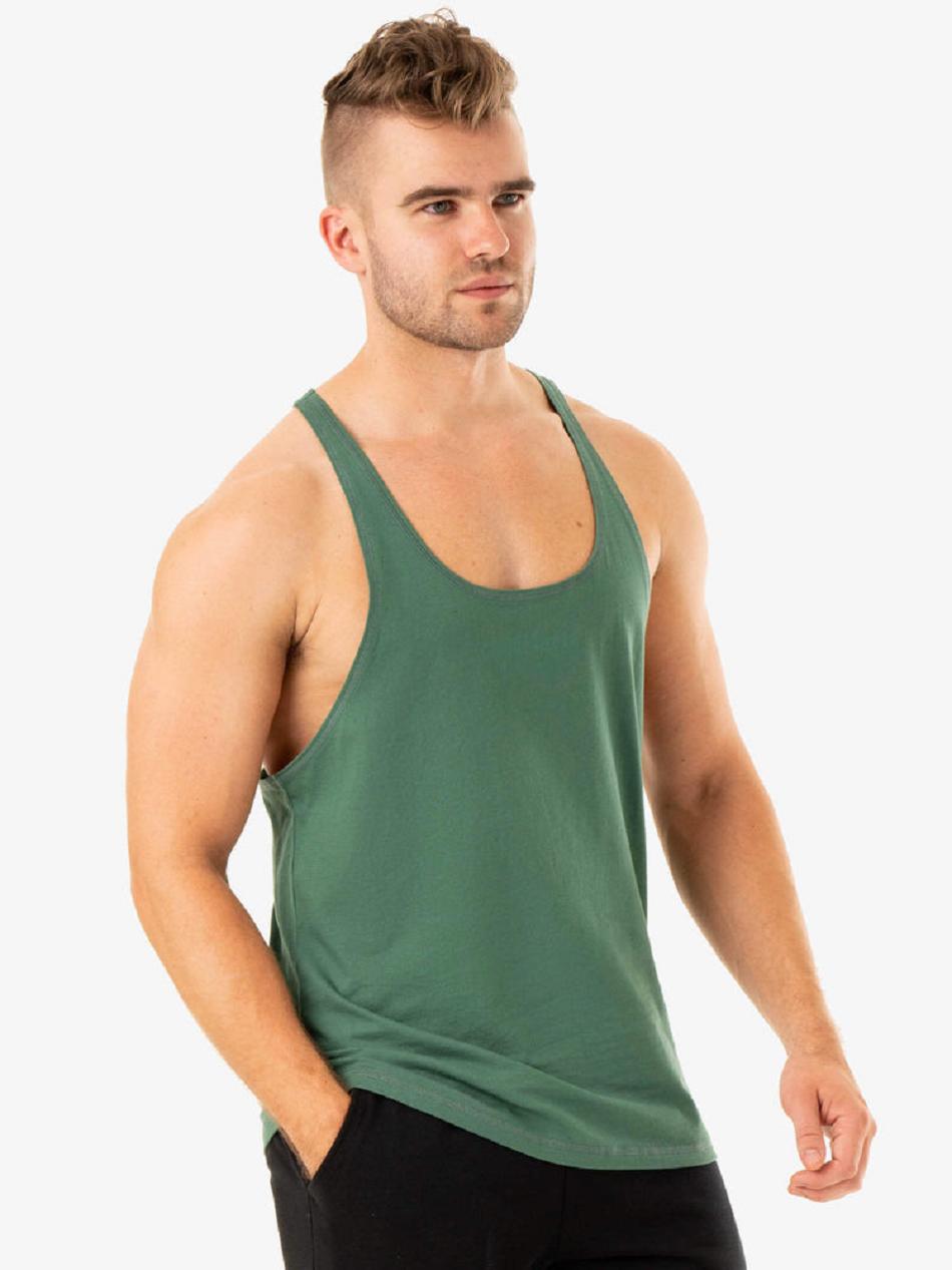 Green Men's Ryderwear Limitless Stringer T-Back Tanks | 83JS74566