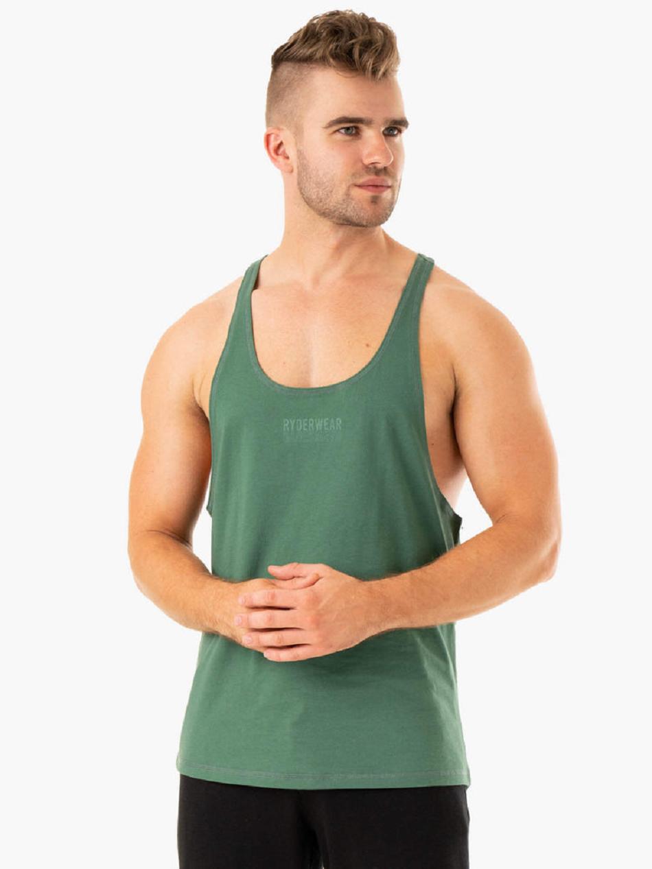 Green Men\'s Ryderwear Limitless Stringer T-Back Tanks | 83JS74566