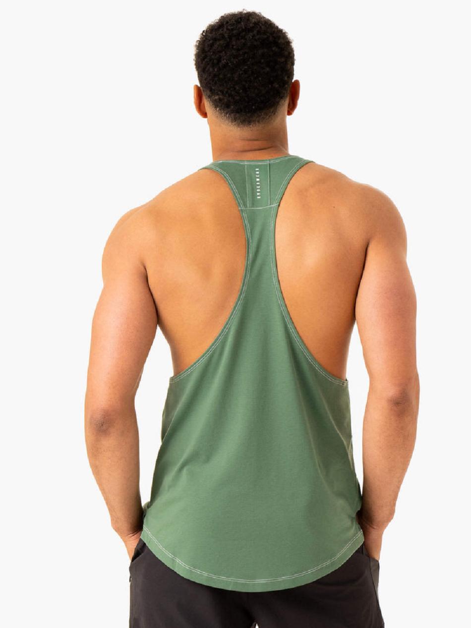 Green Men's Ryderwear Vital Stringer T-Back Tanks | 6Y8435920