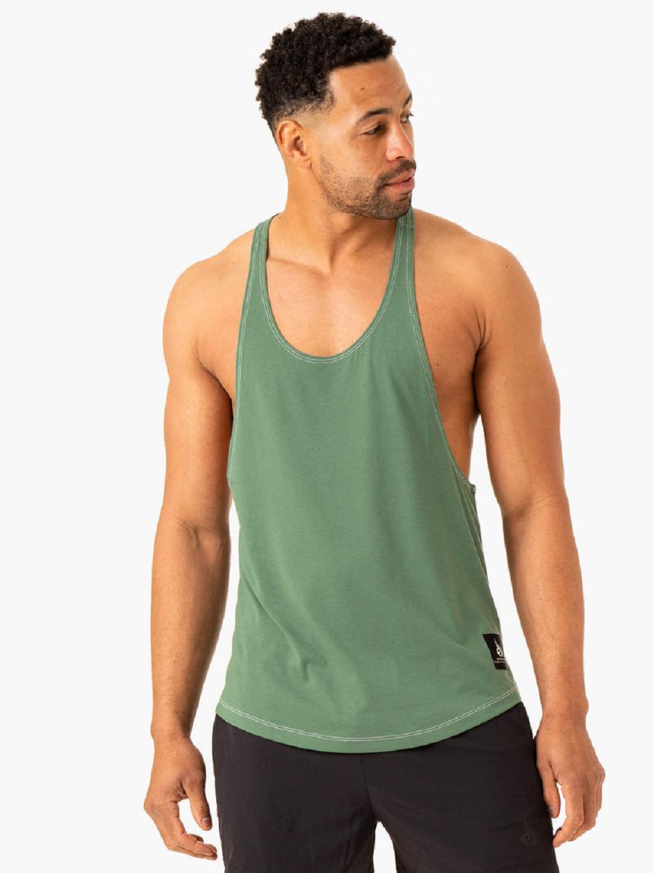 Green Men's Ryderwear Vital Stringer T-Back Tanks | 6Y8435920