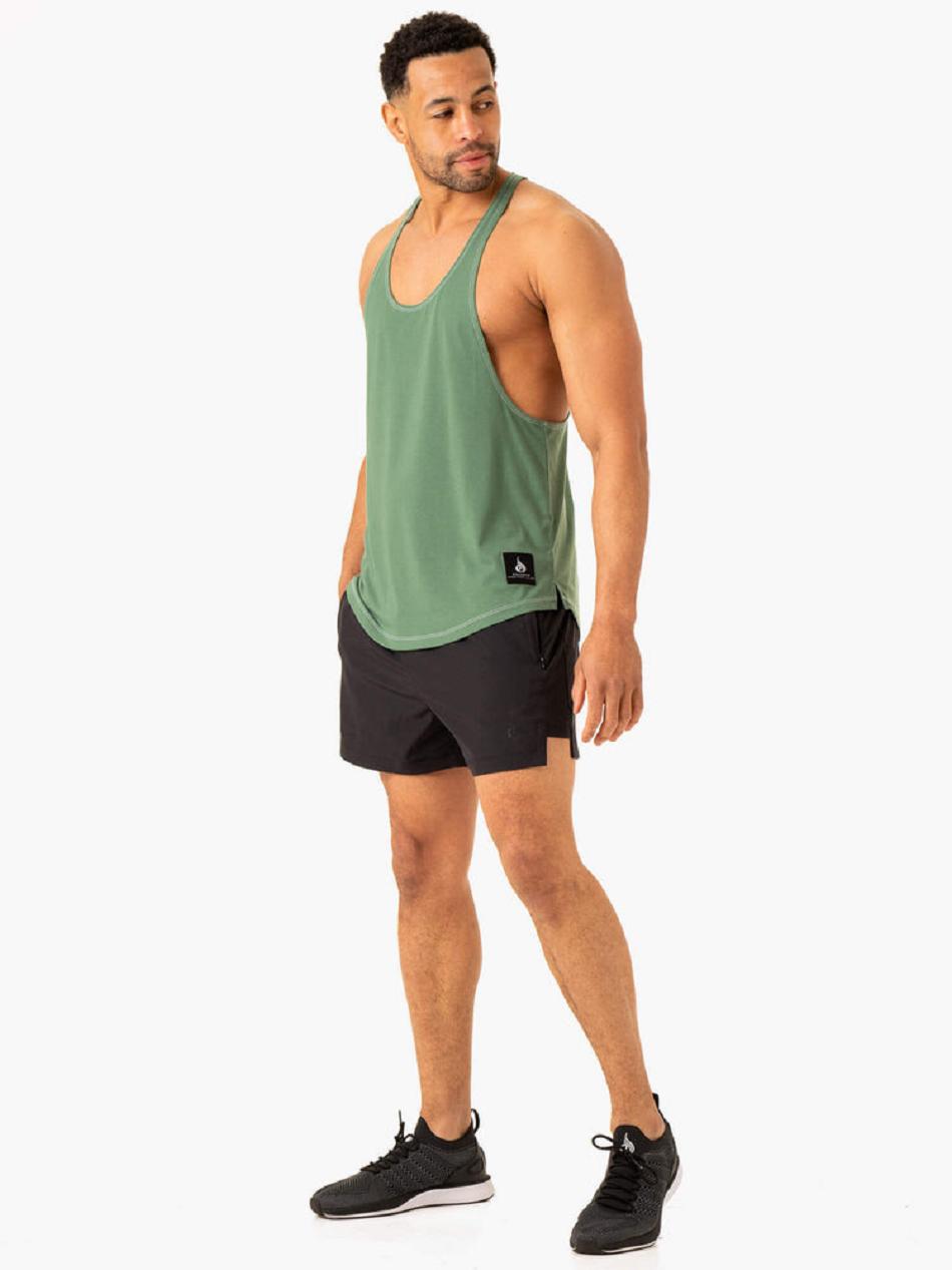 Green Men's Ryderwear Vital Stringer T-Back Tanks | 6Y8435920