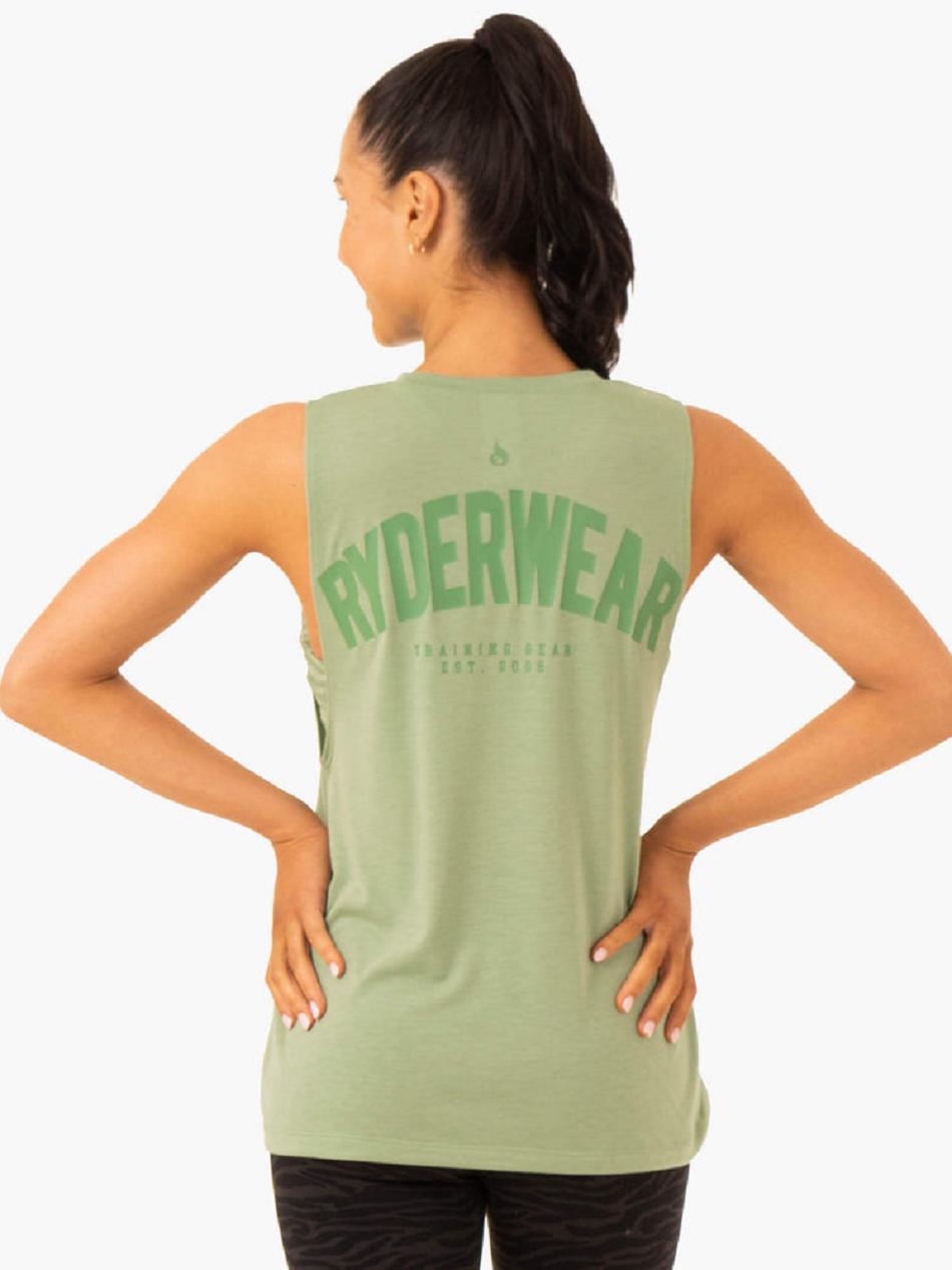 Green Women's Ryderwear Emerge Training Tanks | 160F38328