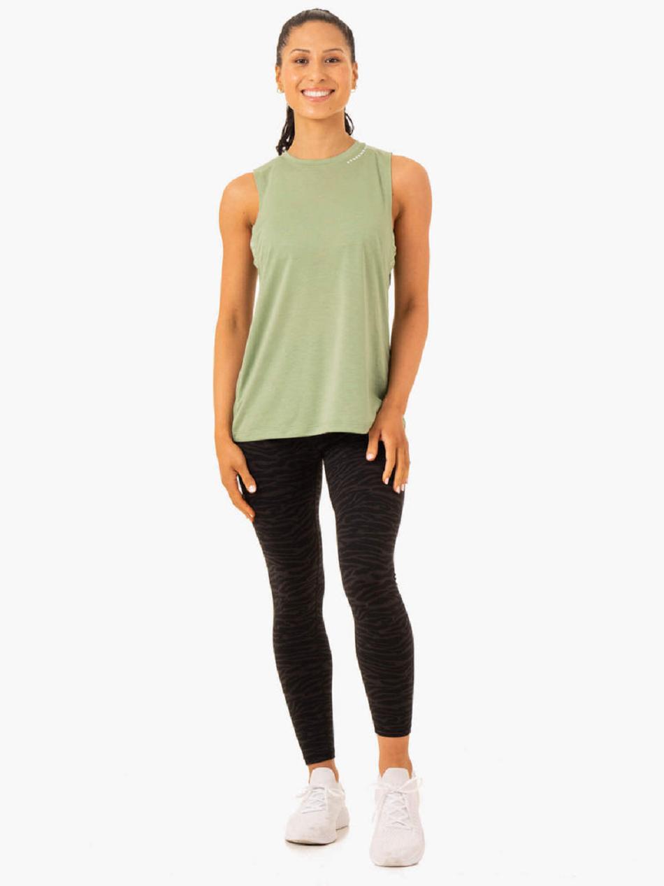 Green Women's Ryderwear Emerge Training Tanks | 160F38328