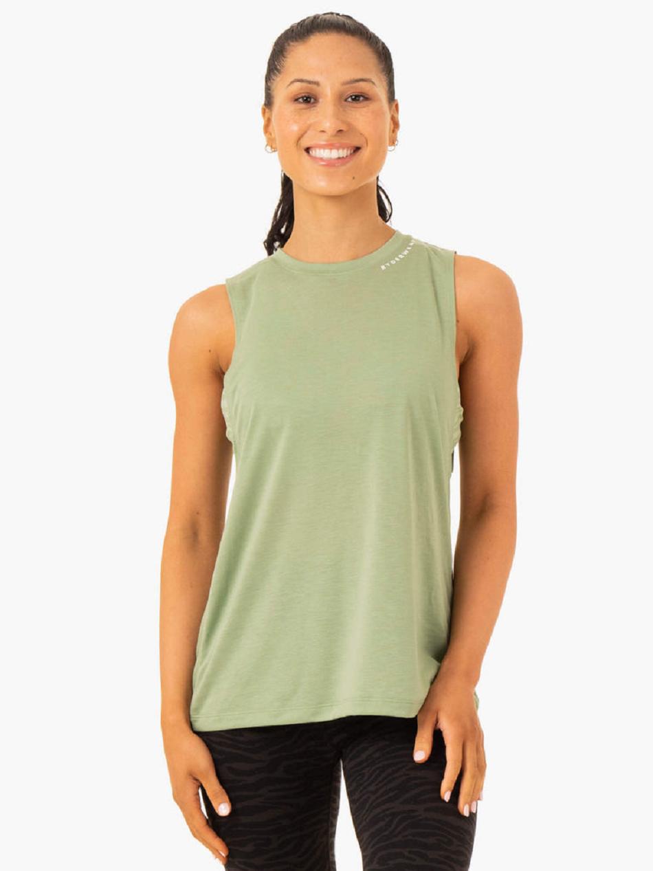 Green Women\'s Ryderwear Emerge Training Tanks | 160F38328