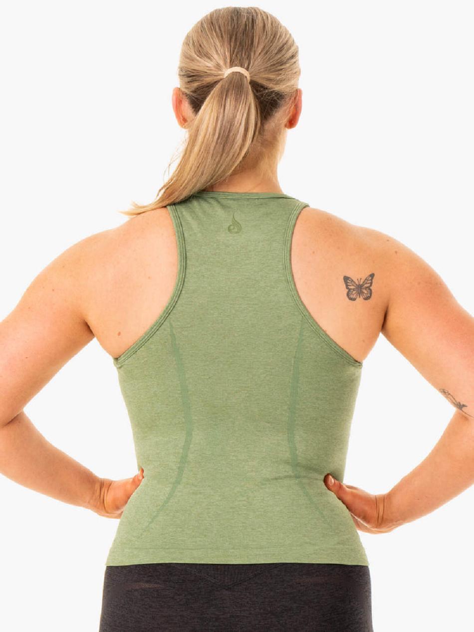 Green Women's Ryderwear Excel Mid Length Tank Seamless | FG25222