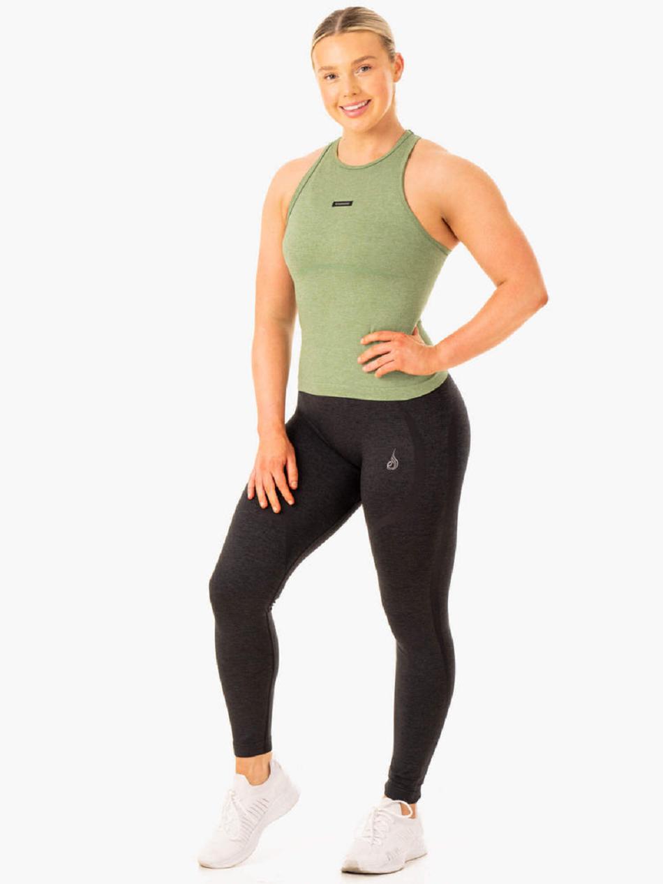 Green Women's Ryderwear Excel Mid Length Tank Seamless | FG25222