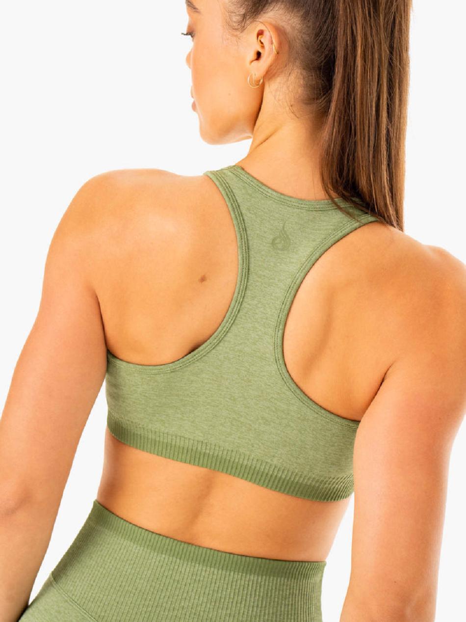 Green Women's Ryderwear Excel Seamless Sports Bras | 103T28814