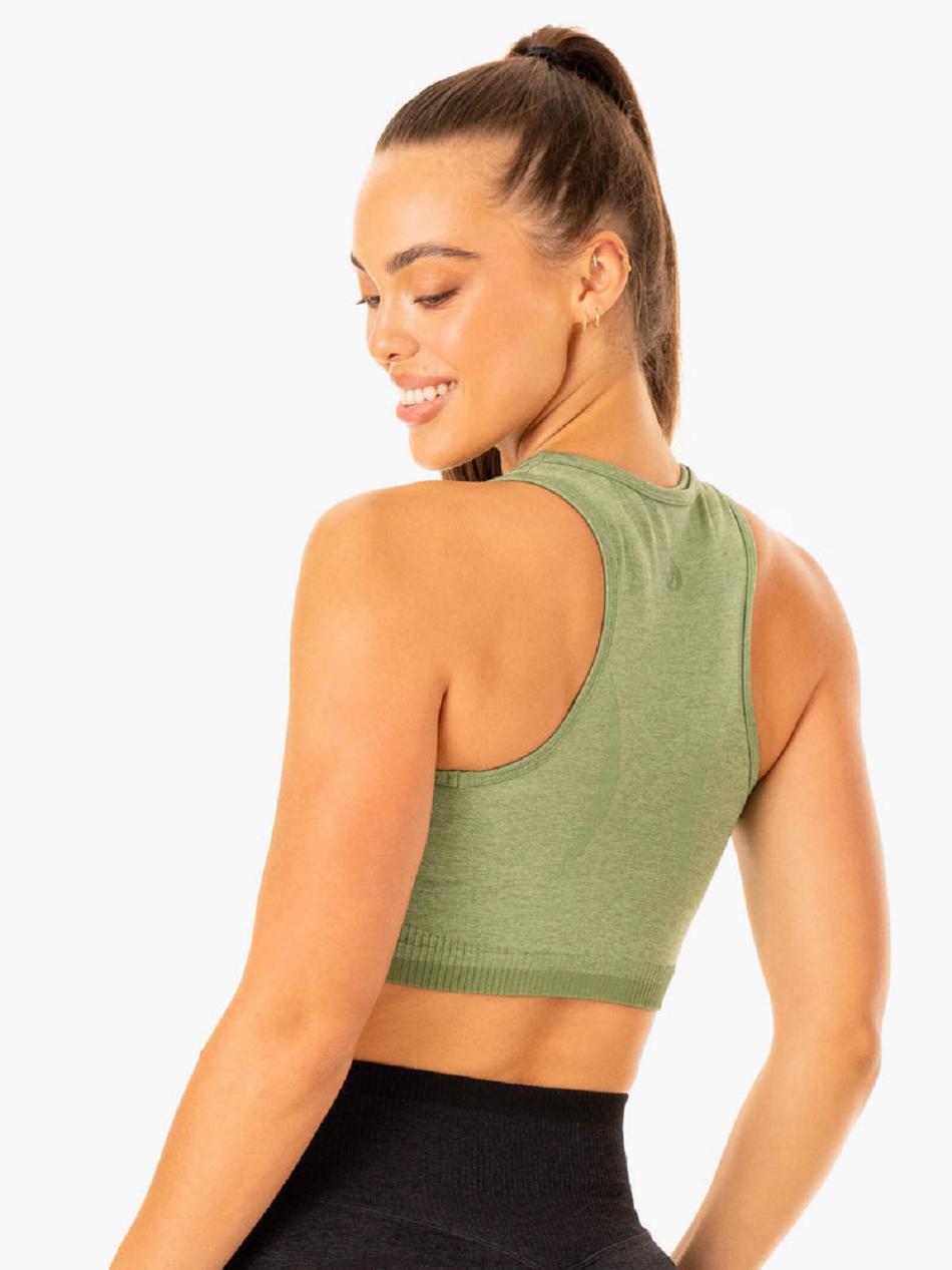 Green Women's Ryderwear Excel Seamless Tank Top | 63RC72562