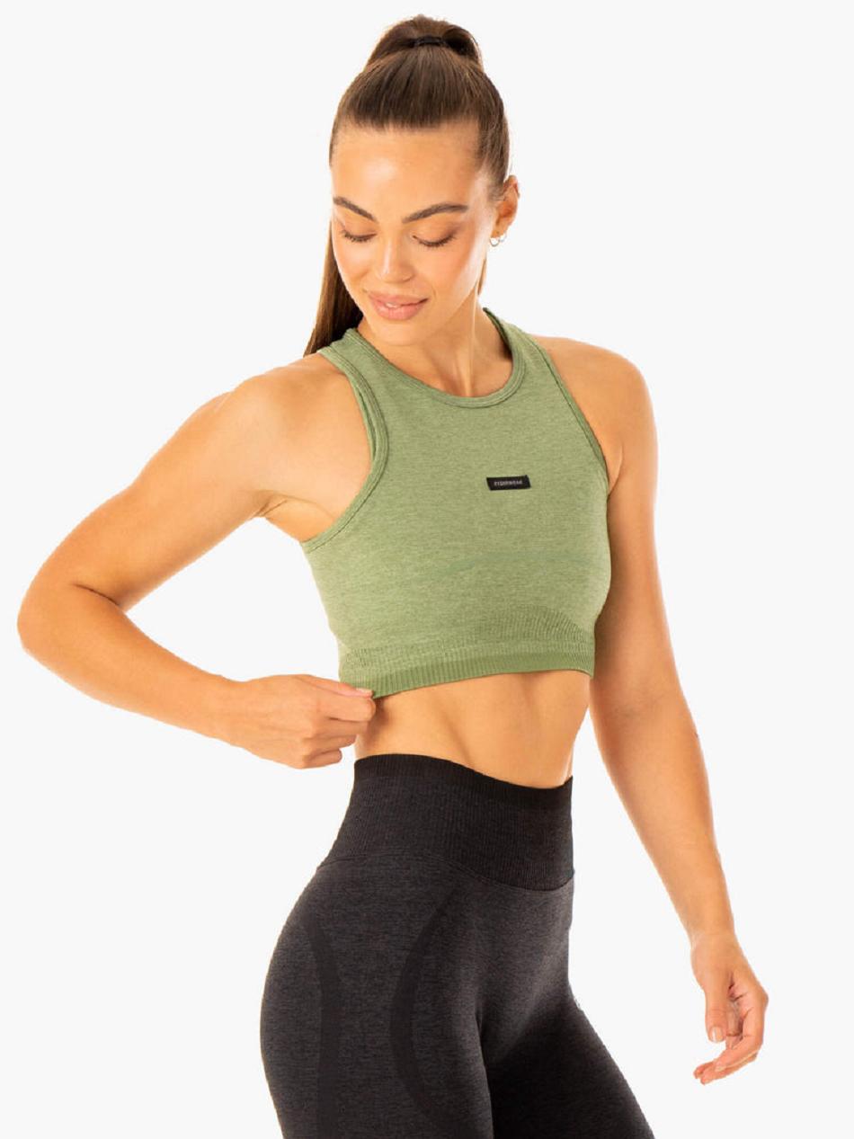 Green Women's Ryderwear Excel Seamless Tank Top | 63RC72562