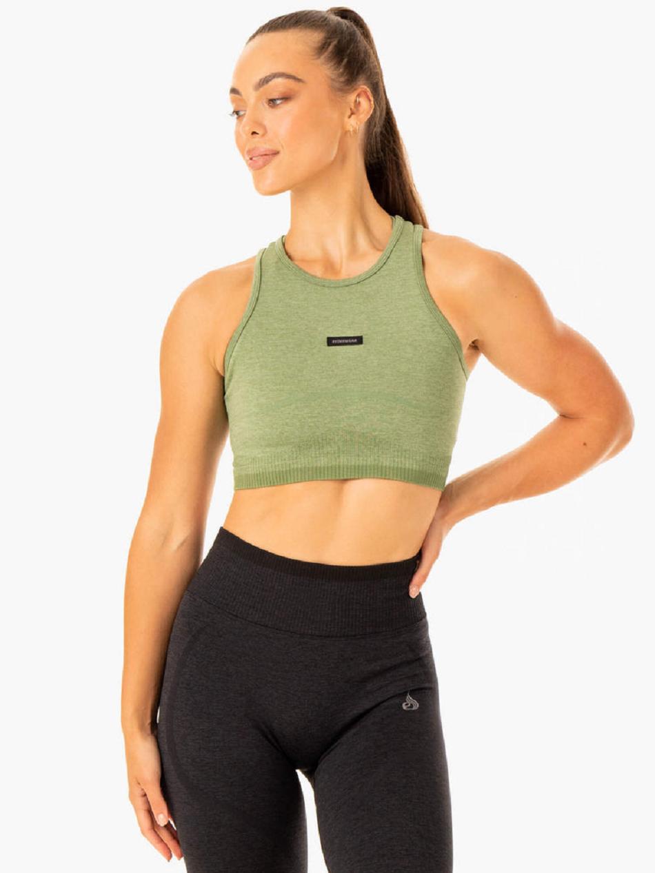 Green Women\'s Ryderwear Excel Seamless Tank Top | 63RC72562