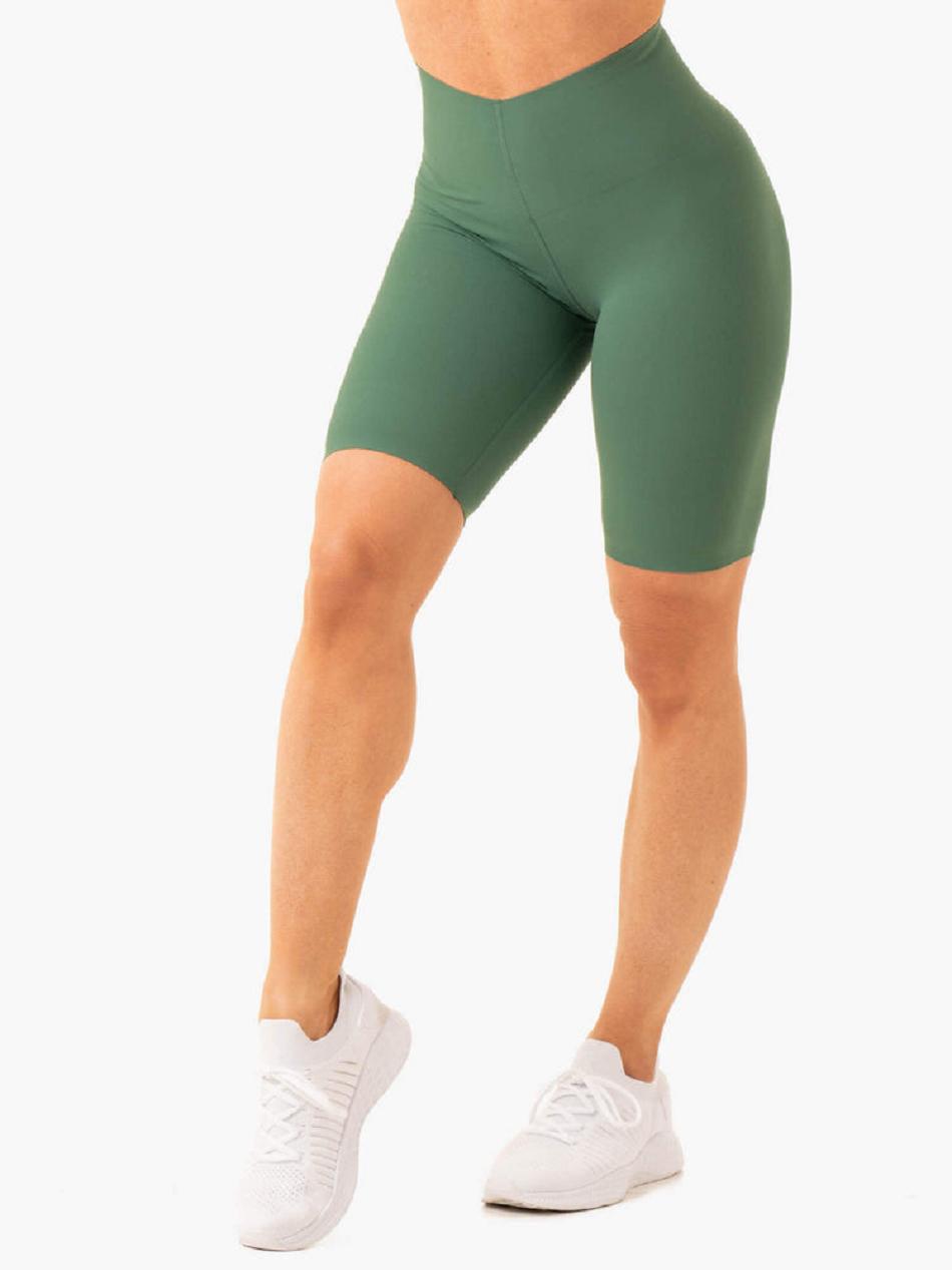 Green Women's Ryderwear Extend Compression Bike Shorts | 612Y21348