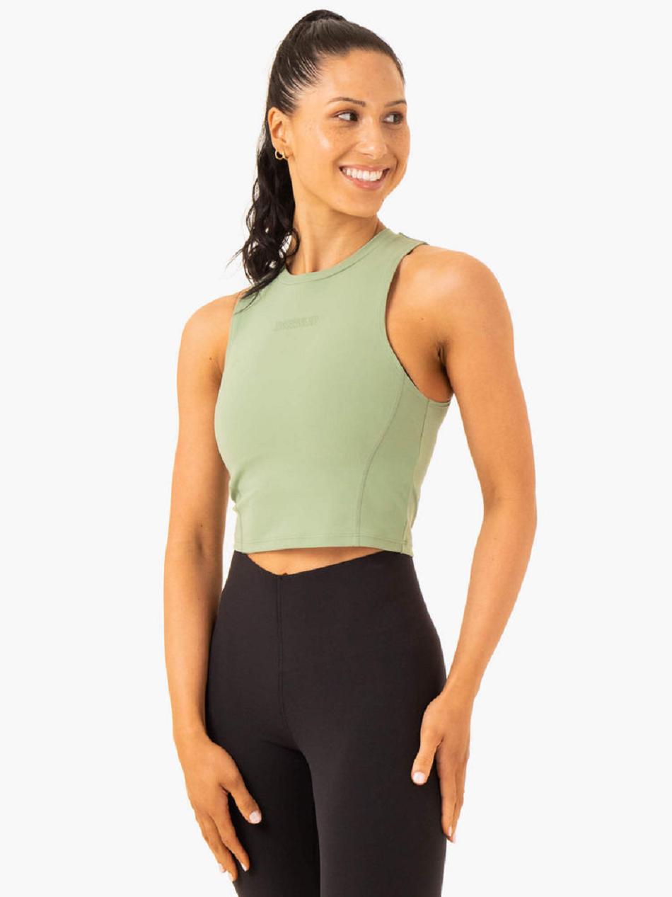 Green Women's Ryderwear Highlight Compression Tanks | 66RW51192