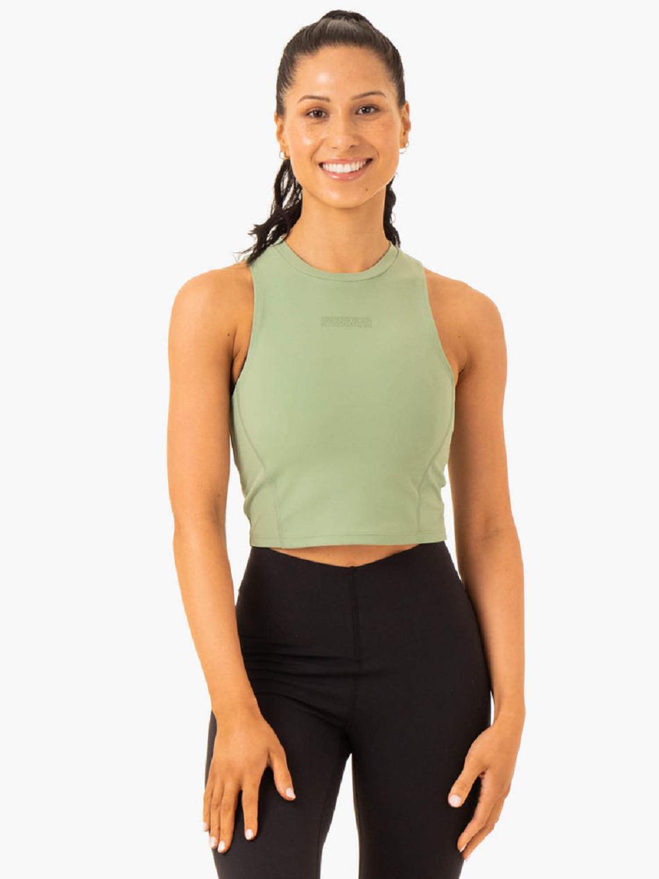 Green Women's Ryderwear Highlight Compression Tanks | 66RW51192