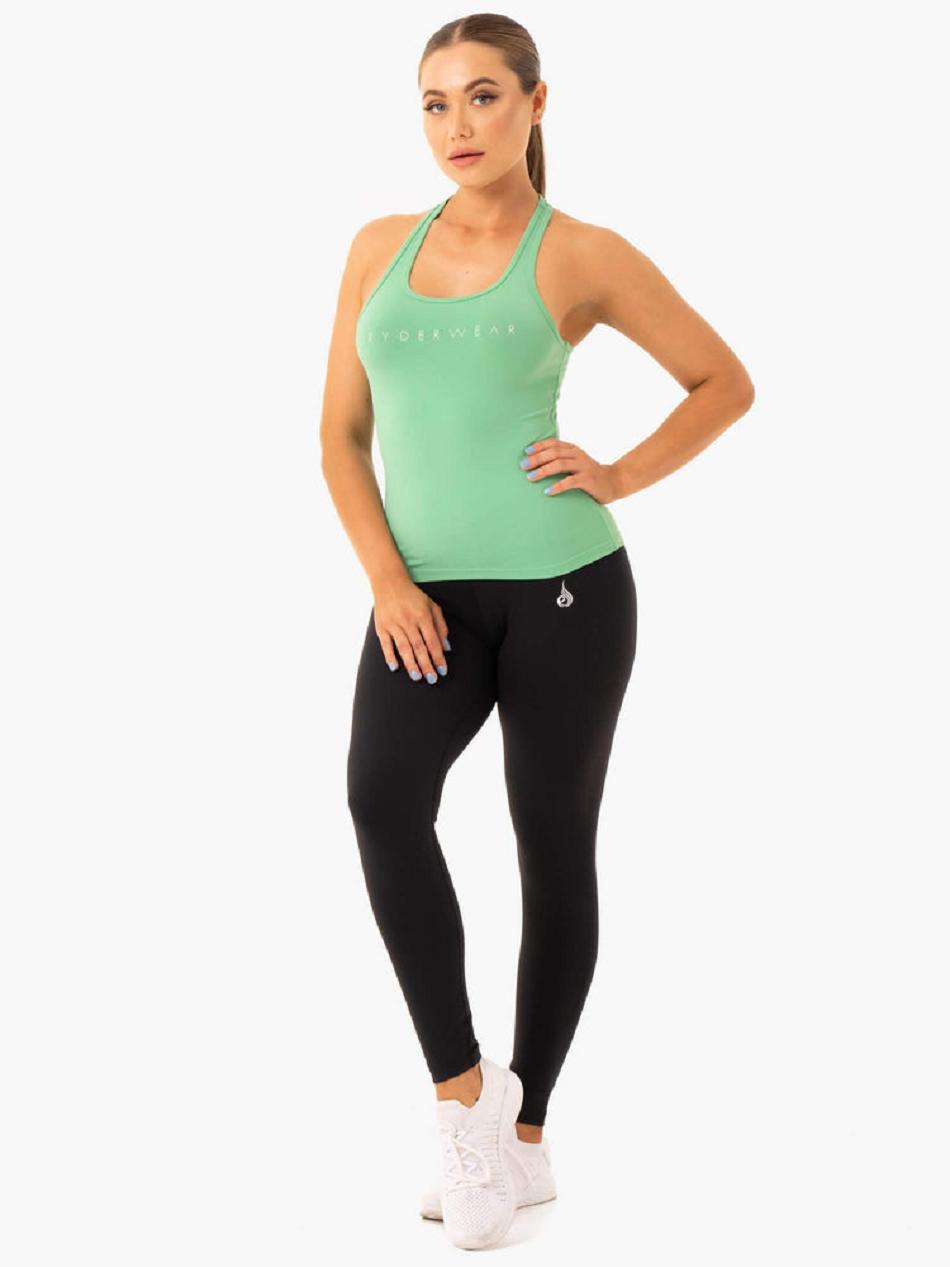 Green Women's Ryderwear Hype Racer Back Tank Top | MT5848192