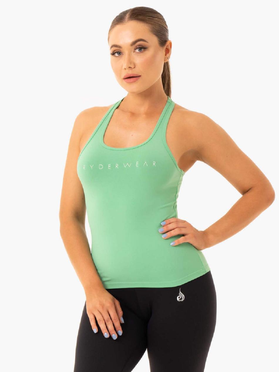 Green Women\'s Ryderwear Hype Racer Back Tank Top | MT5848192