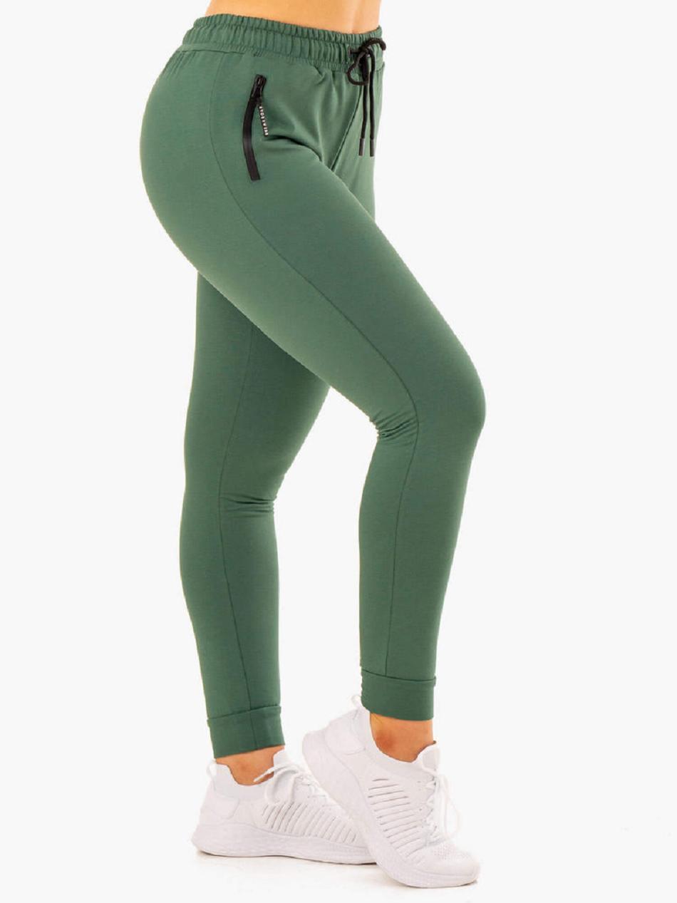 Green Women's Ryderwear Luxe Track Pants Trackset | 6D7136488