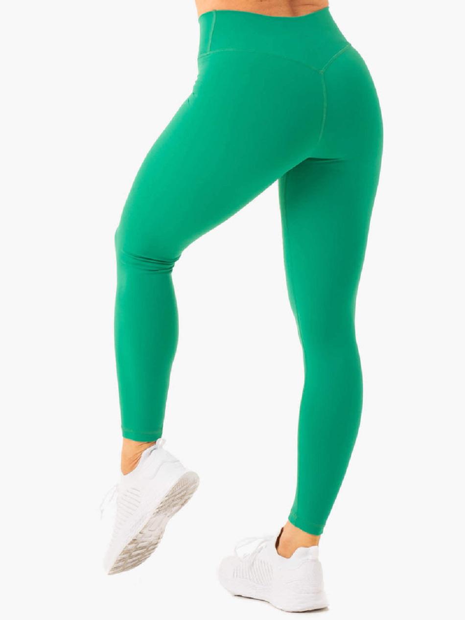 Green Women's Ryderwear NKD Cross Over Leggings | XG4131155