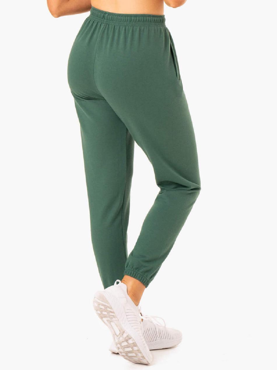 Green Women's Ryderwear Off-Duty Fleece Track Pants | 114S75574