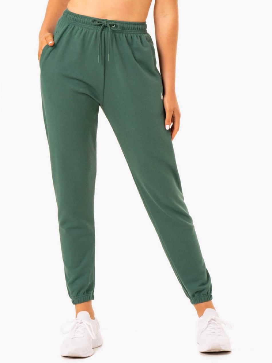 Green Women's Ryderwear Off-Duty Fleece Track Pants | 114S75574