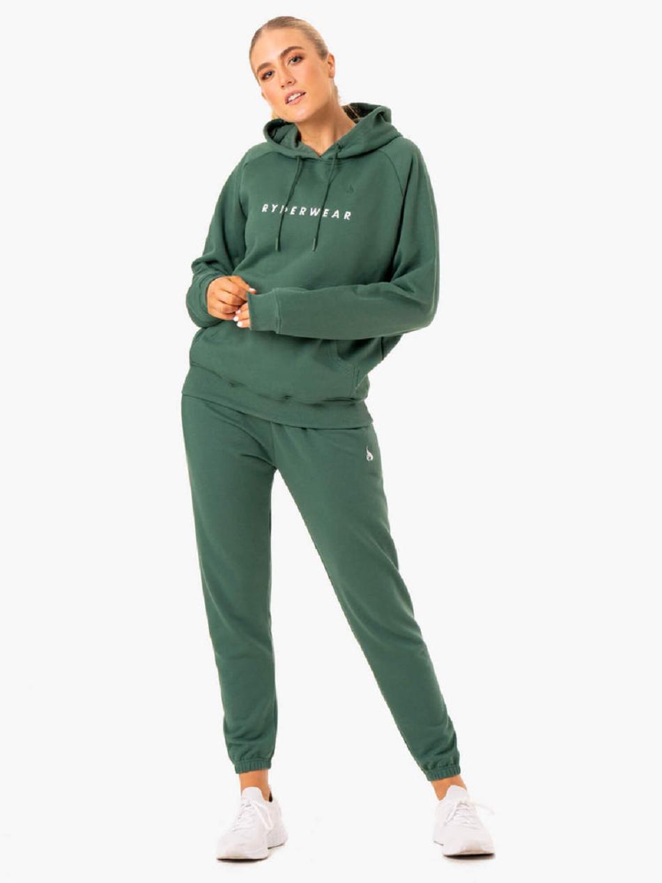 Green Women's Ryderwear Off-Duty Fleece Track Pants | 114S75574