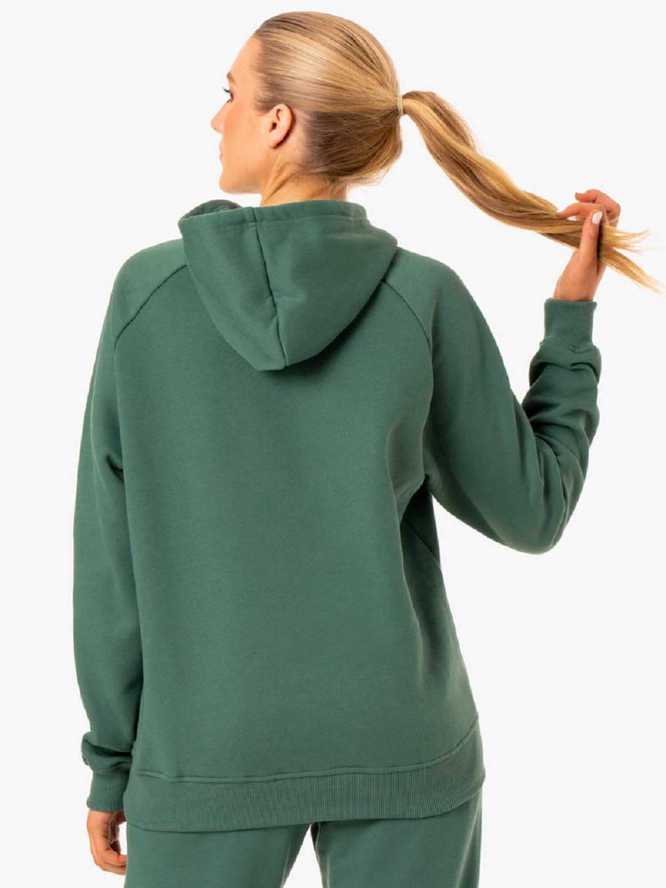 Green Women's Ryderwear Off Duty Fleece Hoodie | 124Y97112