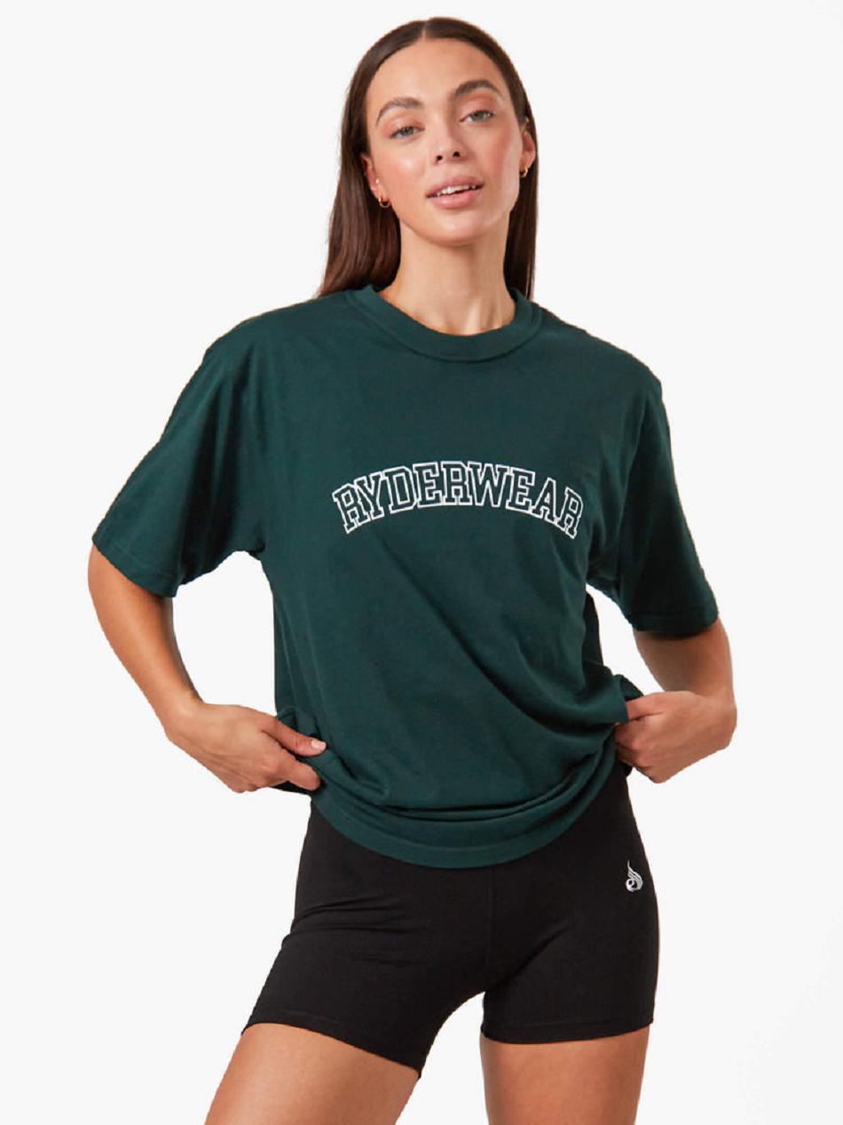 Green Women's Ryderwear Oversized T-shirt | FG6968037