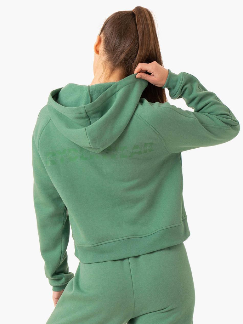 Green Women's Ryderwear Sideline Hoodie Trackset | 75NG67269