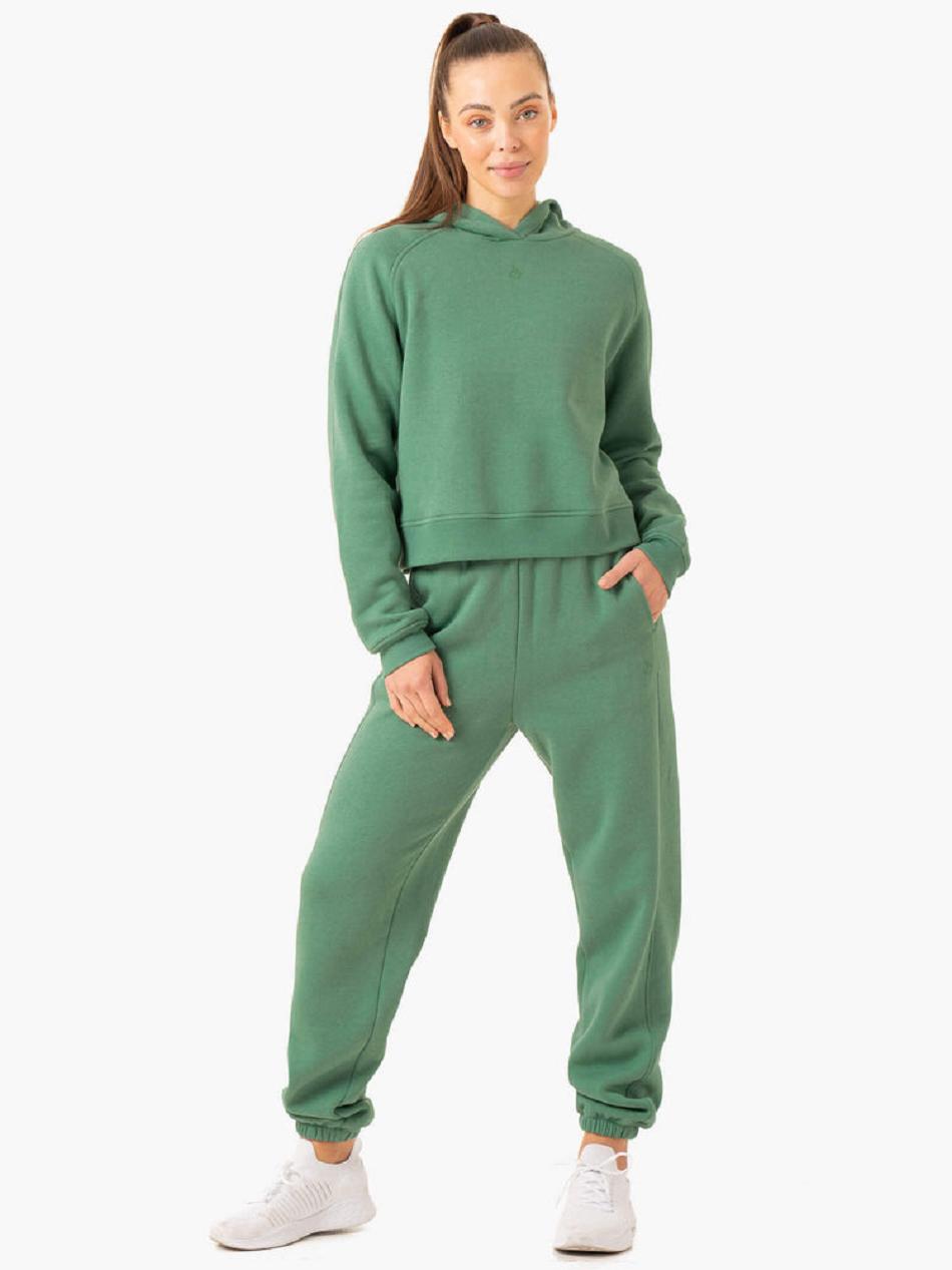 Green Women's Ryderwear Sideline Hoodie Trackset | 75NG67269