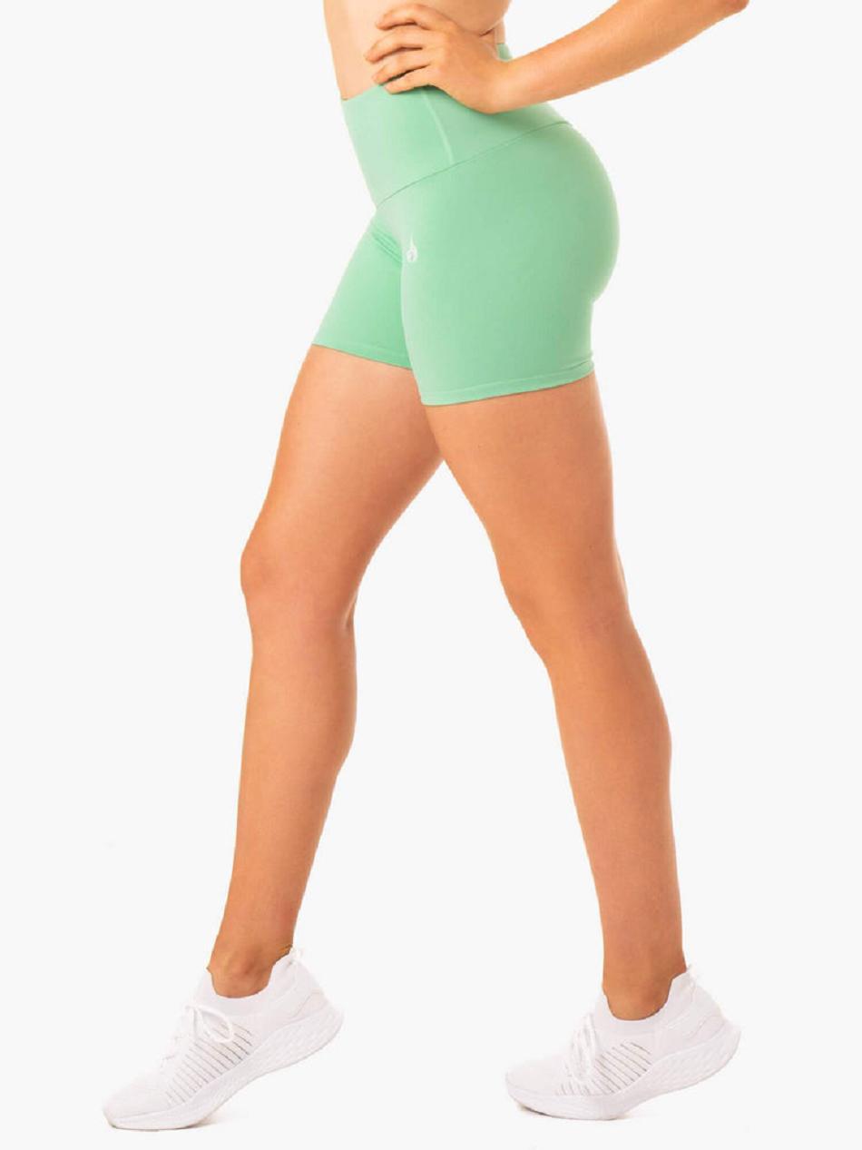 Green Women's Ryderwear Staples Scrunch Bum Mid Length Shorts | 51EW13503