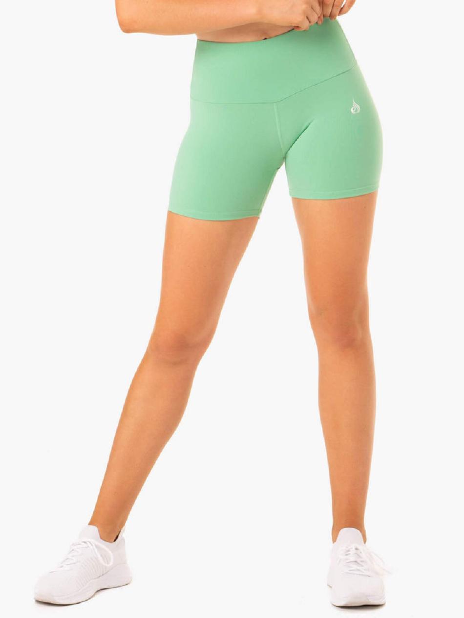 Green Women\'s Ryderwear Staples Scrunch Bum Mid Length Shorts | 51EW13503