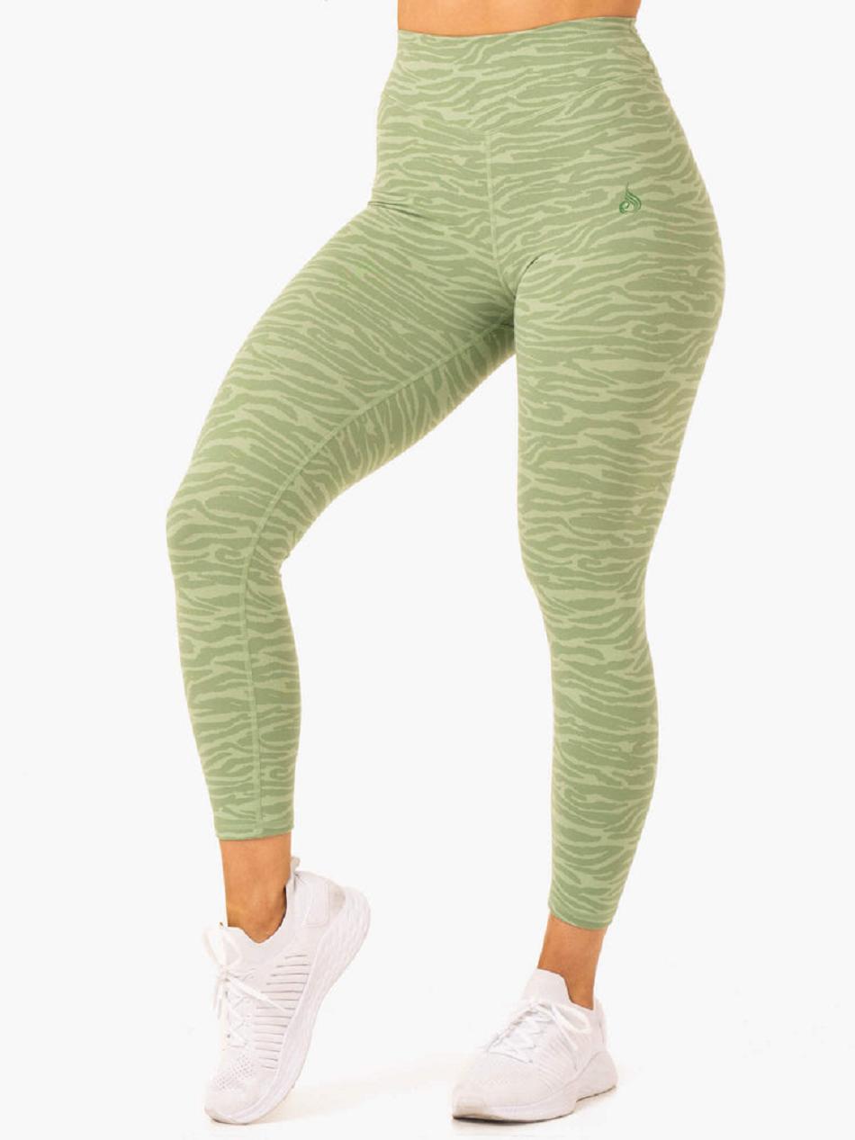 Green Women's Ryderwear Transform High Waisted Leggings | FG3948200