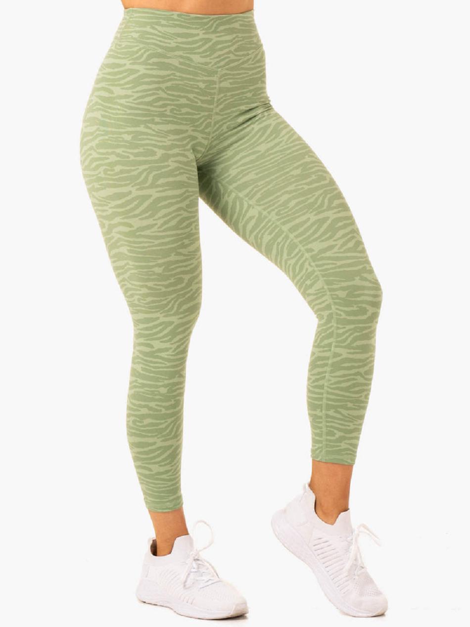 Green Women's Ryderwear Transform High Waisted Leggings | FG3948200