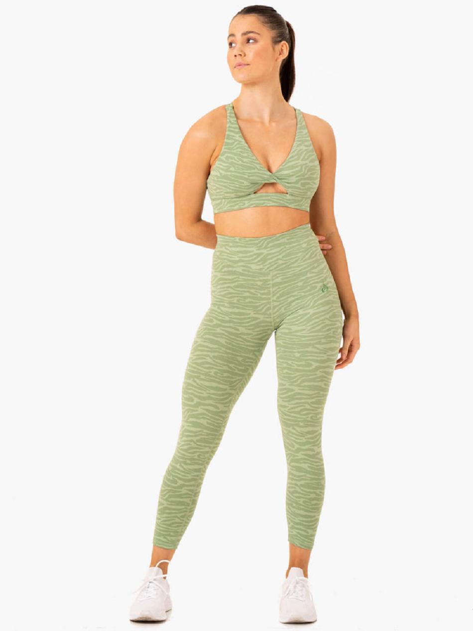 Green Women's Ryderwear Transform High Waisted Leggings | FG3948200