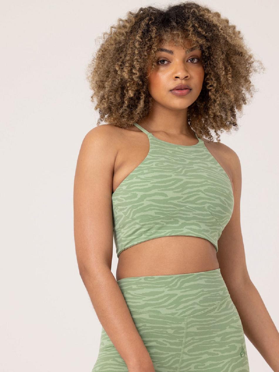 Green Women\'s Ryderwear Transform Reversible Sports Crop Top | 65RC43364