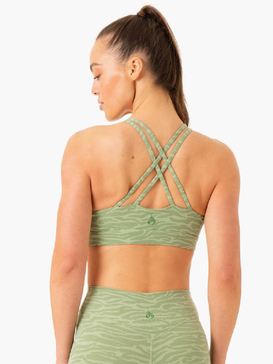 Green Women's Ryderwear Transform Twist Sports Bras | FR5097569