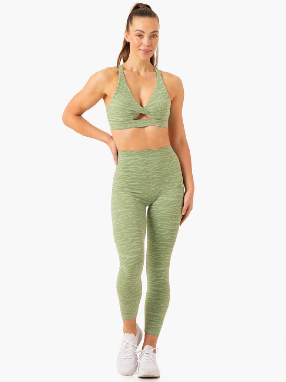 Green Women's Ryderwear Transform Twist Sports Bras | FR5097569