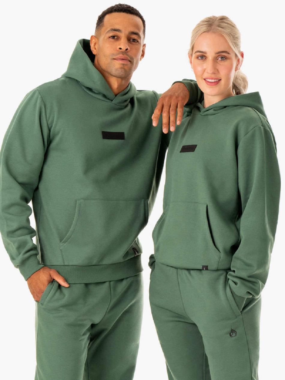 Green Women's Ryderwear Unisex Pullover Hoodie | 146DF96404