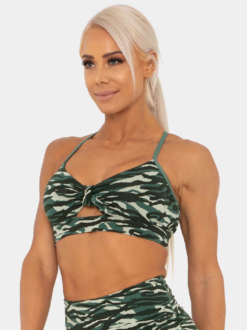 Green Women\'s Ryderwear Wild Tied Up Sports Bras | 57YH50122