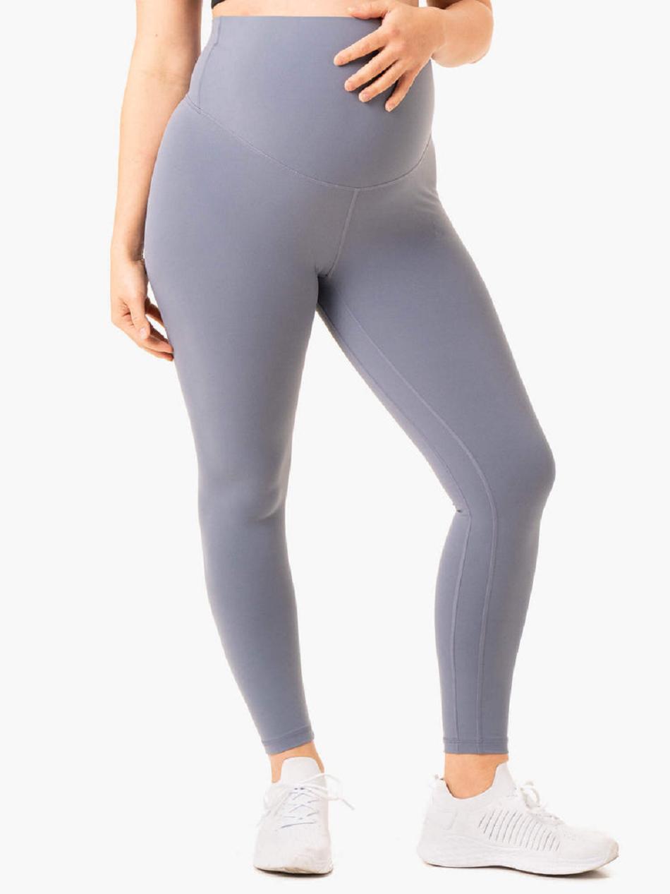 Grey / Blue Women's Ryderwear Active Bump Leggings | 6Y4163229