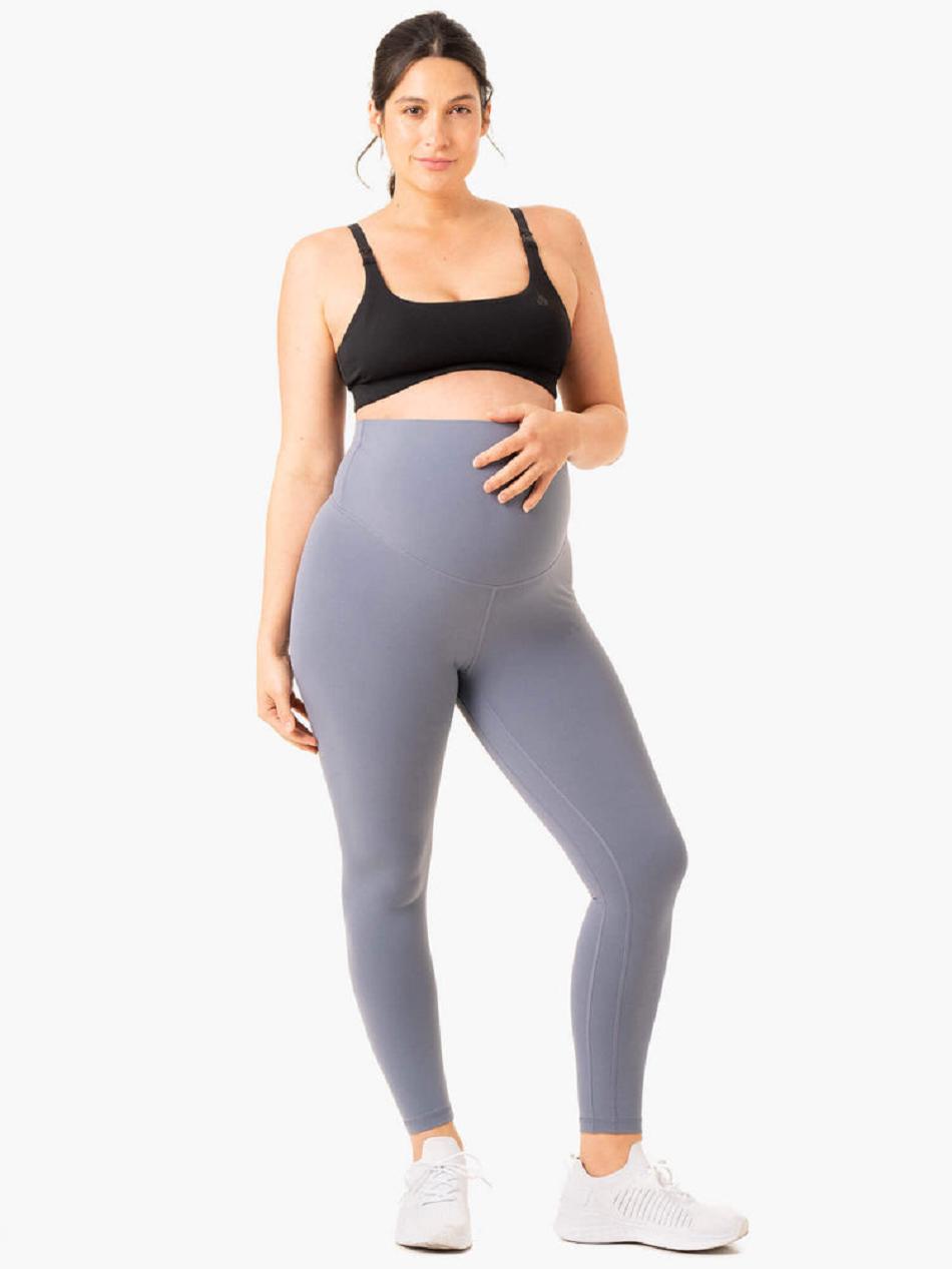 Grey / Blue Women's Ryderwear Active Bump Leggings | 6Y4163229