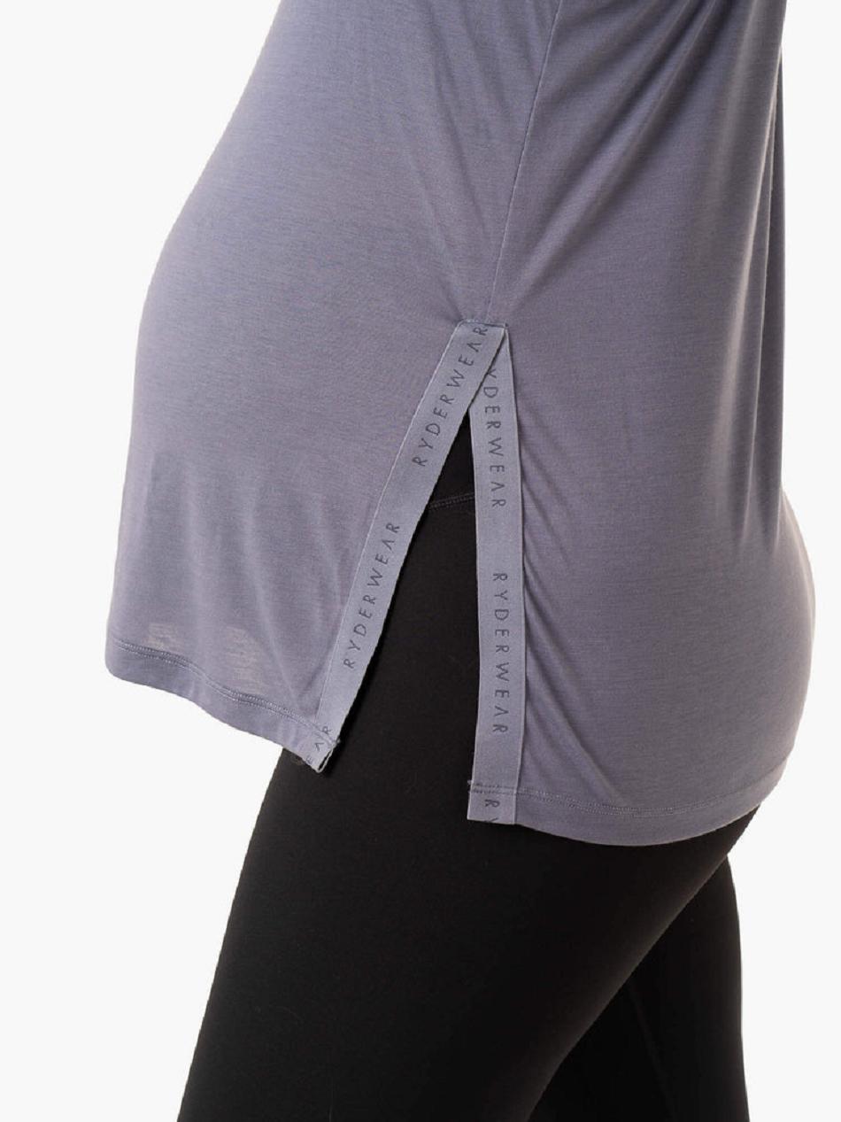 Grey / Blue Women's Ryderwear Active Bump Tanks | FG6515959