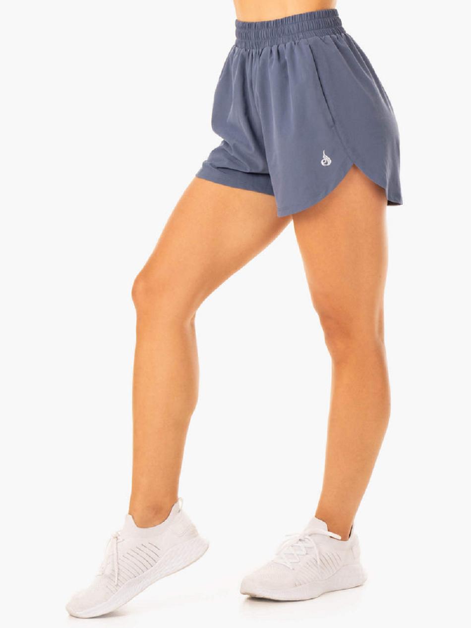 Grey / Blue Women's Ryderwear Element Training Shorts | 55YR64209