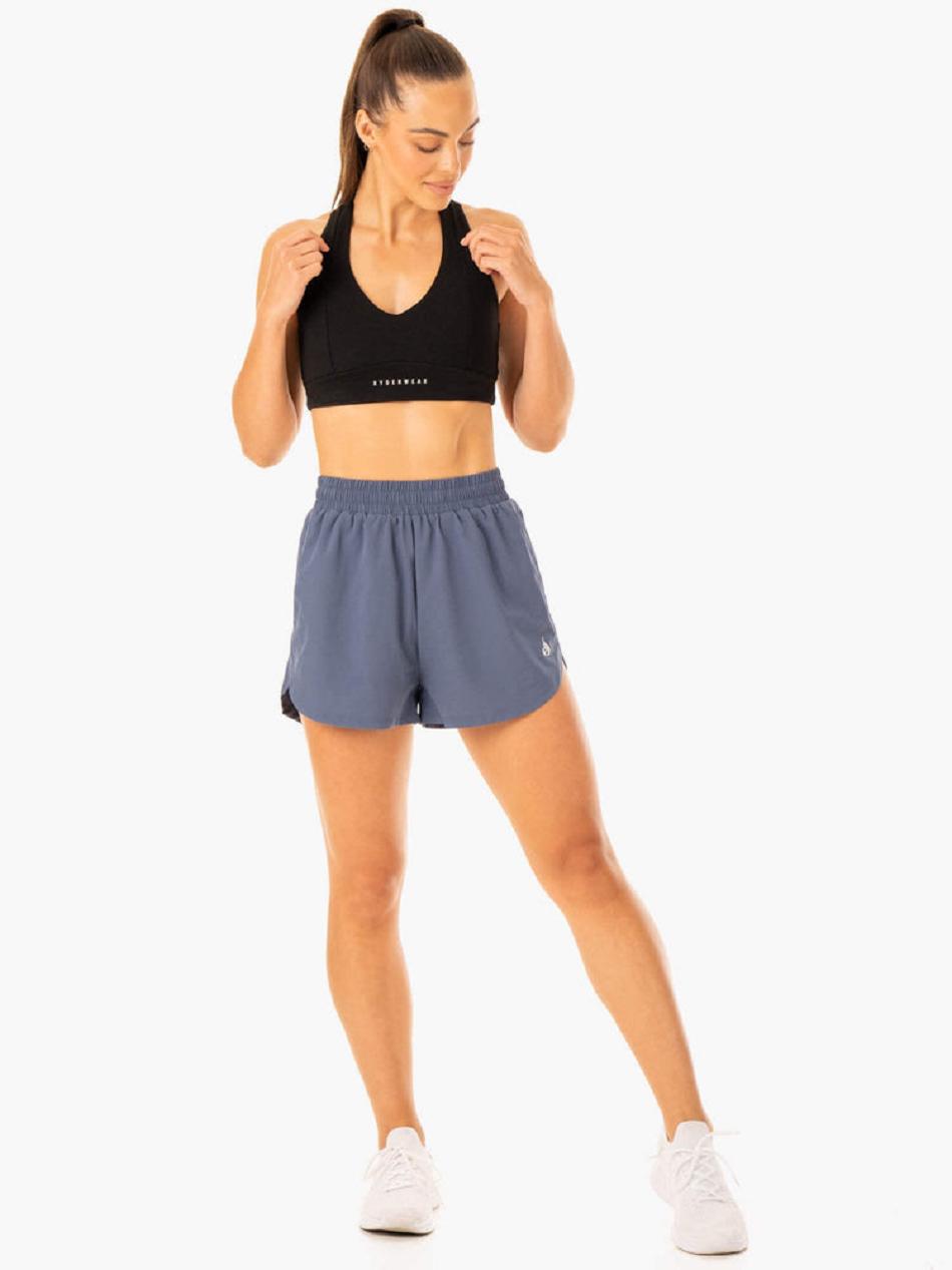 Grey / Blue Women's Ryderwear Element Training Shorts | 55YR64209